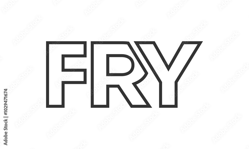 Poster fry logo design template with strong and modern bold text. initial based vector logotype featuring s