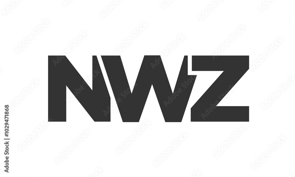 Fototapete nwz logo design template with strong and modern bold text. initial based vector logotype featuring s