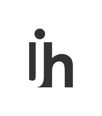 JH creative geometric initial based modern and minimal logo. Letter j h trendy fonts.
