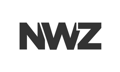 Obraz premium NWZ logo design template with strong and modern bold text. Initial based vector logotype featuring simple and minimal typography. Trendy company identity.