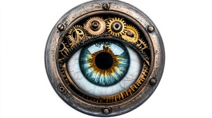 Naklejka premium Steampunk Eye with Gears.