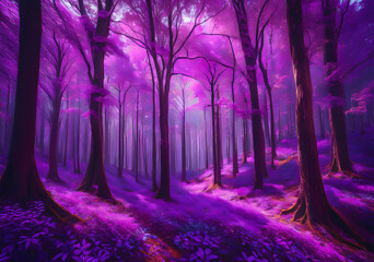 purple forest and sunlight