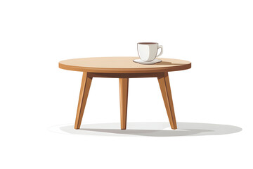 Fototapeta premium illustration of a simple, elegant coffee table, isolated on a white background