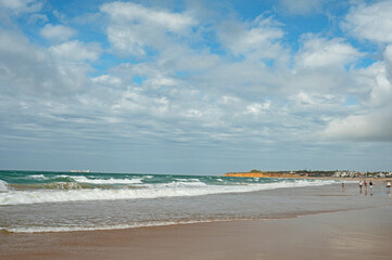 La Barrosa sand beach in Novo Sancti Petri in Andalusia