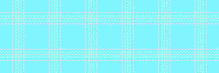 Heritage tartan textile seamless, 1950s vector pattern fabric. Female texture background check plaid in cyan and teal colors.