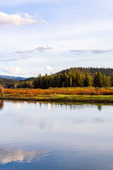 Obraz premium Serene Landscape of Grand Teton with Reflective Lake