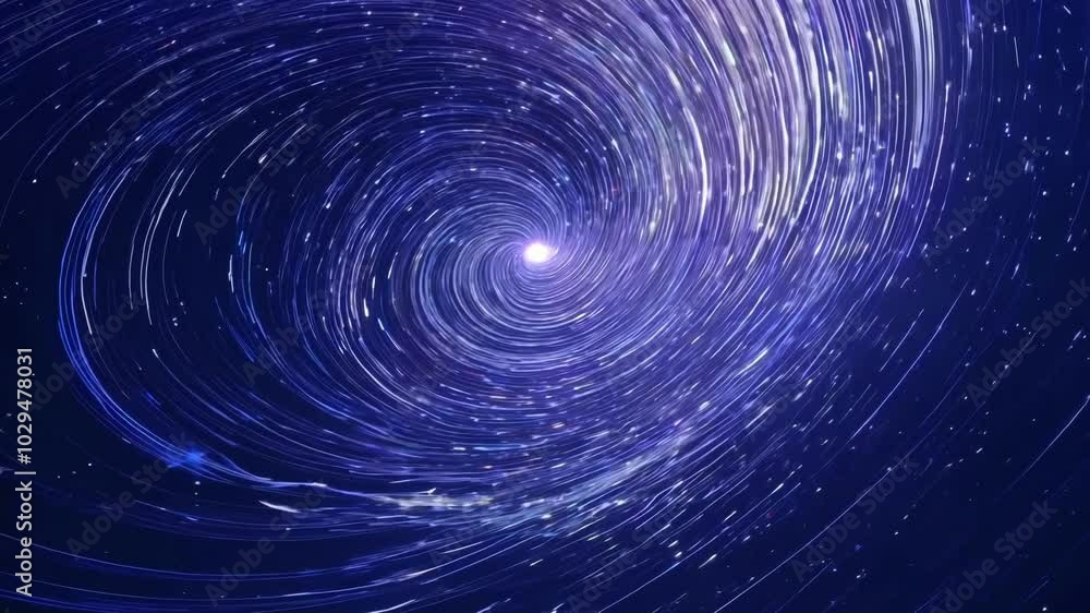 Aufkleber abstract image of blue and white lights swirling and creating a wormhole effect, perfect for project