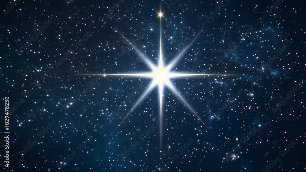 Aufkleber bright star is shining in the deep space, surrounded by countless other stars, creating a captivatin
