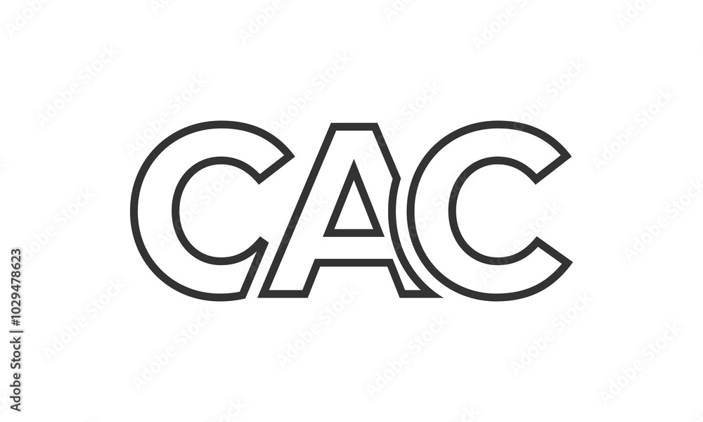 Poster cac logo design template with strong and modern bold text. initial based vector logotype featuring s