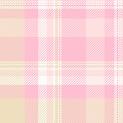 60s tartan texture background, bed fabric seamless check. Pyjamas pattern vector plaid textile in pink and misty rose colors.