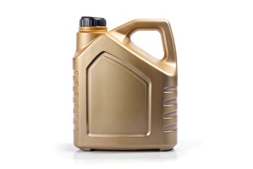 Plastic container for engine oil isolated on white background