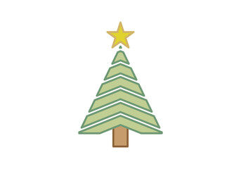 Árbol de navidad con estrella amarilla