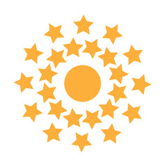 Circular Pattern Star Design art Yellow 