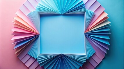 Symmetrical abstract blue pastel bright paper background