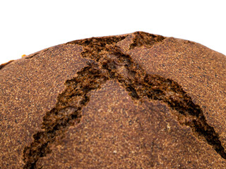 The Rye bread on a white background.