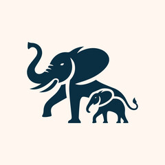 Elephant logo silhouette vector illustration 1