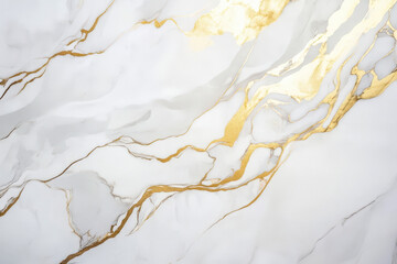 abstract seamless background, texture of artificial white marble stone with golden veins, fashionable marbled wallpaper