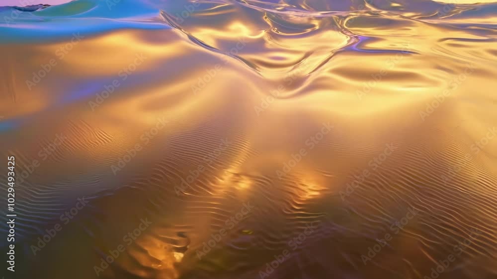 Poster Gracefully flowing golden fabric dances with light and shadow, adding sophistication and elegance to any design