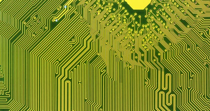 Computer motherboard. Details of mainboard back. Cinema 4K 60fps tilt video