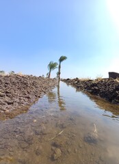 Water flowing in a stream