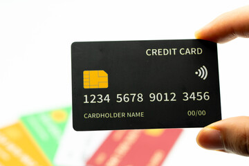 Minimalist Black Credit Card Platinum for Finance and Digital Transactions