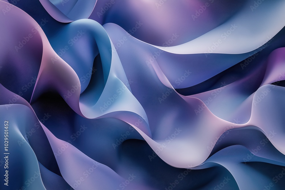 Wall mural a purple and blue flowing fabric