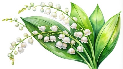 Watercolor Lily The Valley Clipart