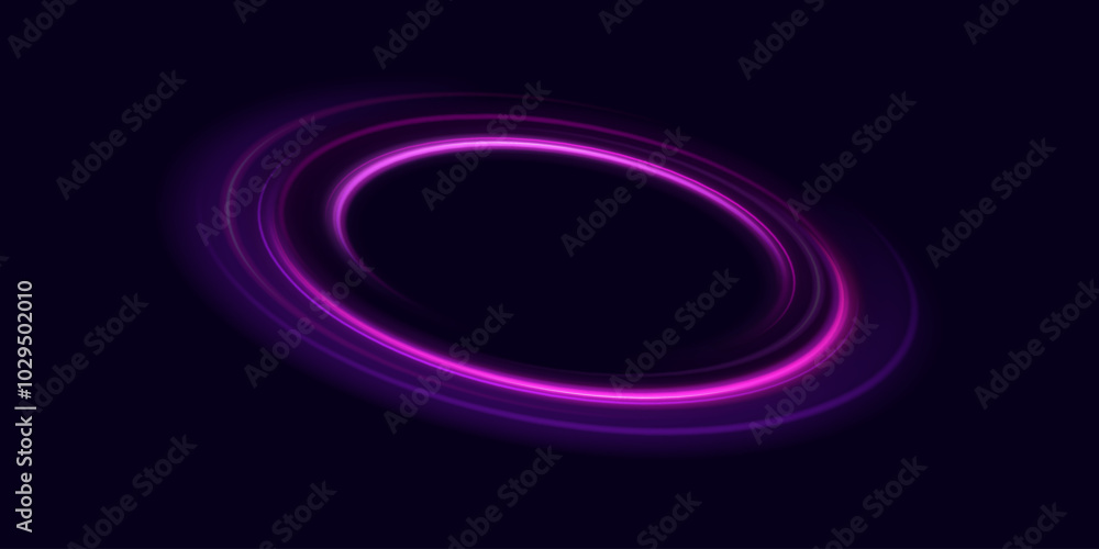 Poster neon swirl. curve blue line light effect. abstract ring background with glowing swirling background.