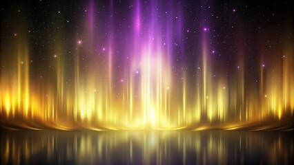 Reflected subtle aurora background with stunning mix of black, gold, purple colors