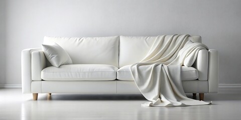 white couch with blanket