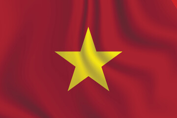 Obraz premium Flag of Vietnam. Vietnamese national symbol in official colors. Template icon. Abstract vector background