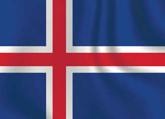 Obraz premium Flag of Iceland. Icelandic national symbol in official colors. Template icon. Abstract vector background