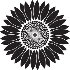 Blooming black sunflowers vector flat isolated