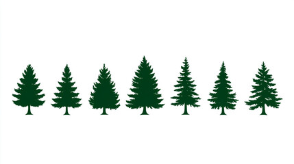 Obraz premium Pine Tree Silhouettes Forest Illustration Nature Design Evergreen Graphics Christmas