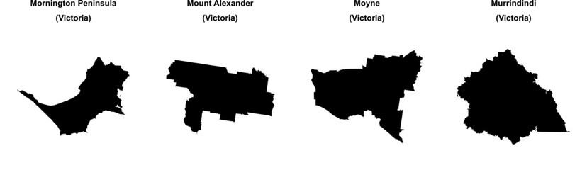 Mornington Peninsula, Mount Alexander, Moyne, Murrindindi outline maps