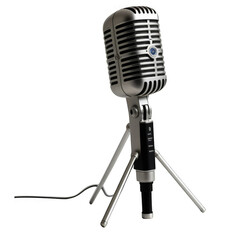 Black Vintage Microphone Minimalist Focus