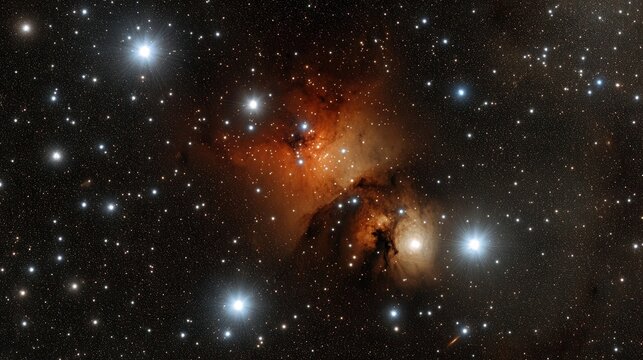 Cosmic landscape with stars and nebula for astronomy and space exploration