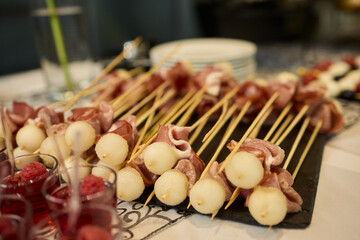 Elegant Canap Display at a Catering Event