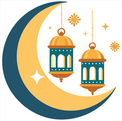 Fototapeta premium Ramadan Kareem background illustration Eid Mubarak 