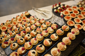 Elegant Canap Display at a Catering Event