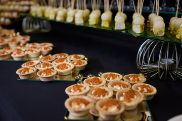 Elegant Canap Display at a Catering Event