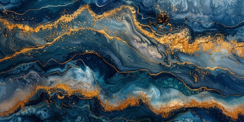 Golden abstract art with flowing patterns and textures highlighted by warm hues