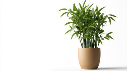 Fototapeta premium Spring-inspired japanese lucky bamboo plant in minimalist pot for modern interiors