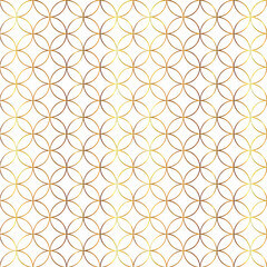 Obraz premium Elegant geometric tile pattern featuring gold accents on a white background in a modern design