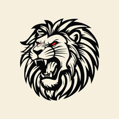 Fototapeta premium Angry Lion Head Vector Design