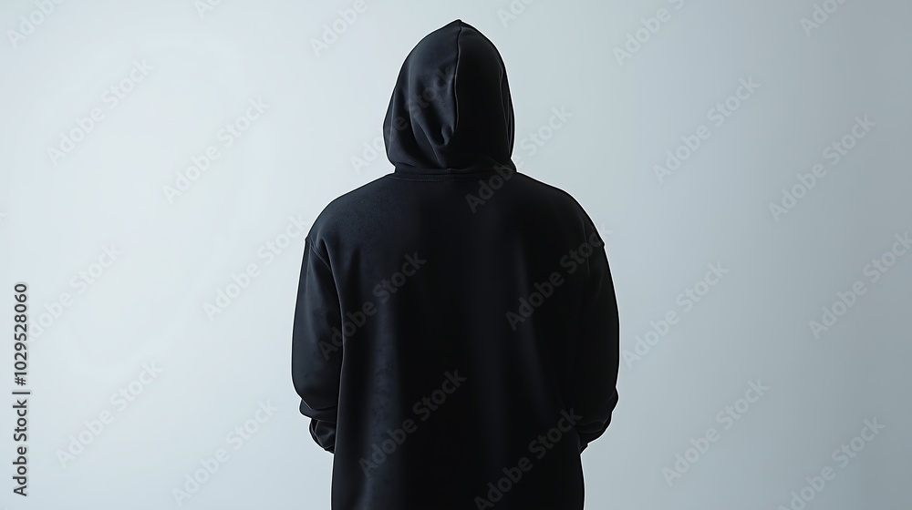 Canvas Prints Person in black hoodie facing away	