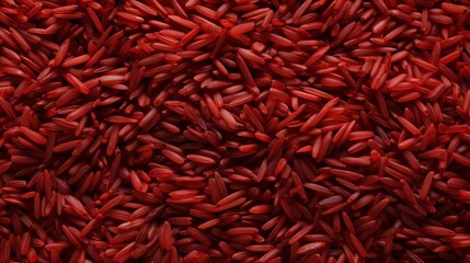 Fototapeta premium Red rice background image with many rice pieces in same color. Neural network ai generated art