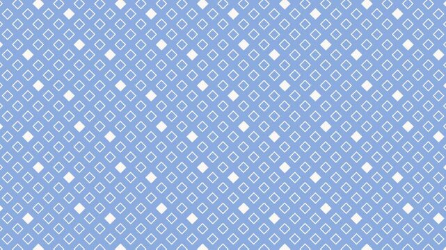Seamless Loopable Rhombus Rectangle Floral White Color Shape Pattern on Light Cobalt Blue Color Background