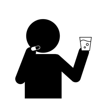 recommend clip art: 薬を飲む人のシルエット