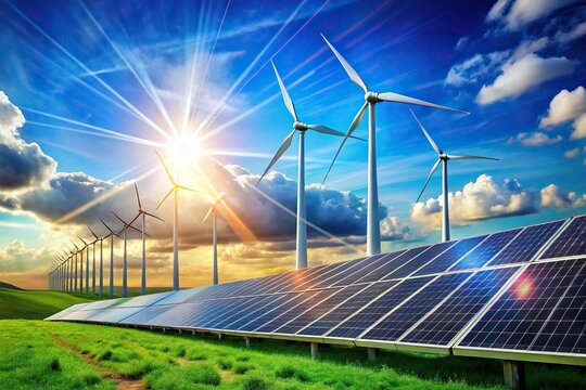 Renewable energy sources represented abstractly